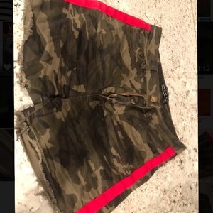 A pair of army fatigue shorts